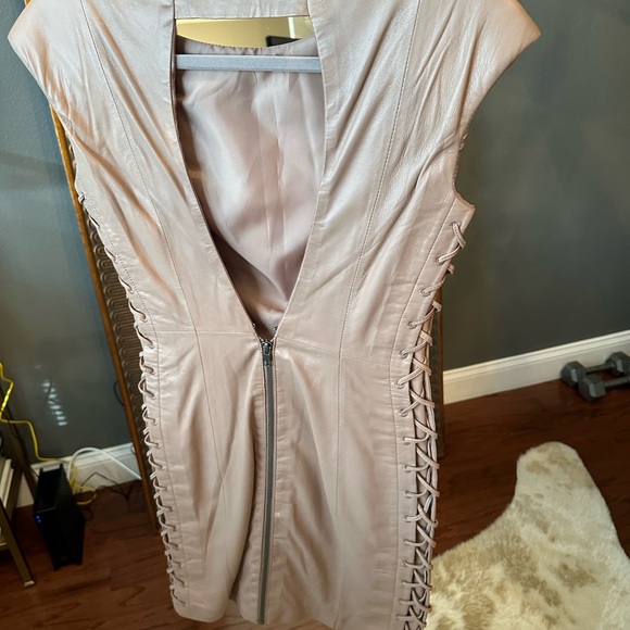 NWOT Mackage Faux Leather Lace Up Dress - Picture 2 of 11
